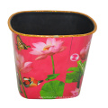 Plastic Lotus impresso Padrão Open Top Dustbin para casa / cozinha / escritório (B06-069)